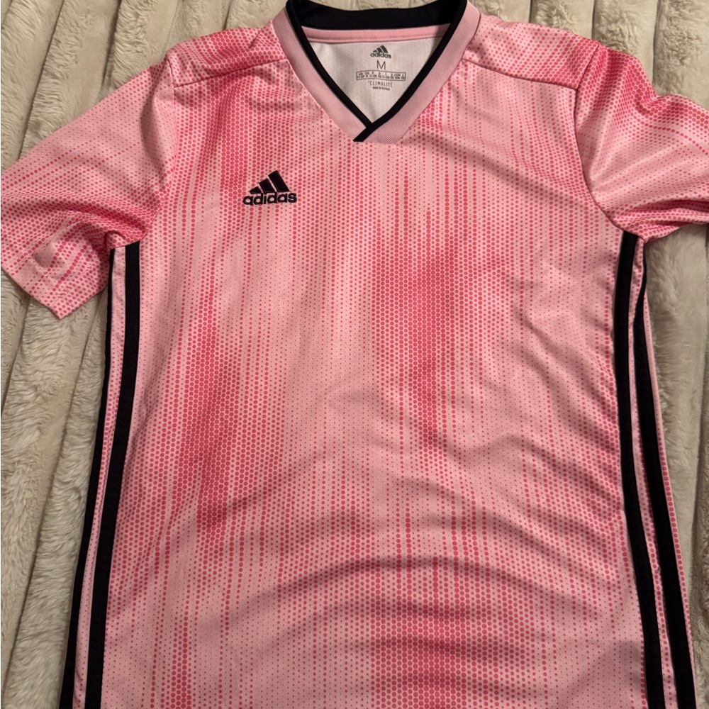 Adidas Pink and Black Climalite Shirt